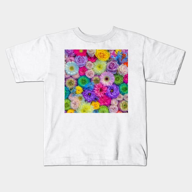 Colorful flowers Kids T-Shirt by Itsyamini